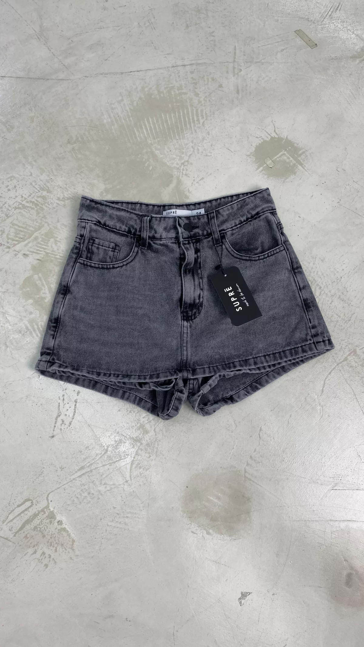 SD440 - Short Skort Denim Gris Rígido (Matilda)