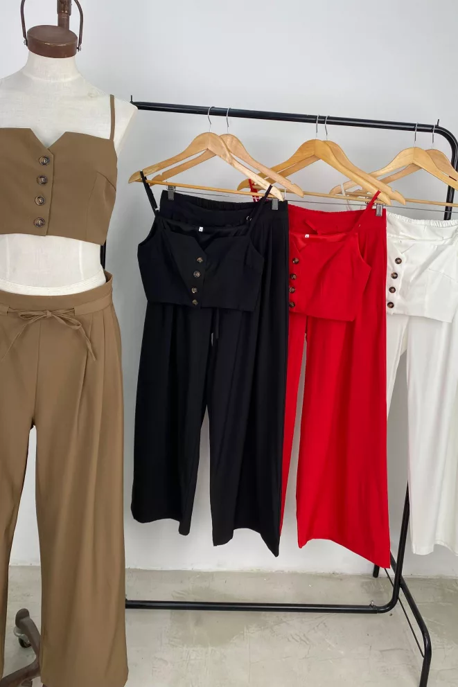 IMPS312 - Conjunto Remi Chalequito Y Pantalon Sastrero