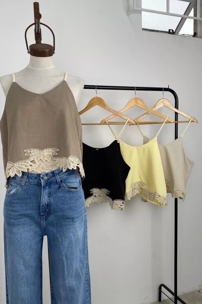 IMPS304 - Musculosa Alexandria Bretel Bordado