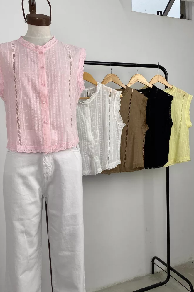 IMPS308 - Blusa Kennedy Cuello Mao Volado