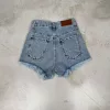SD444 - Short Denim Desflecado Celeste Rígido (Bethany) - Imagen 3