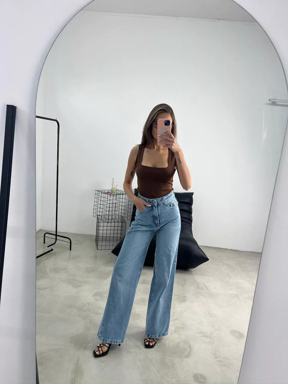 SD443 - Wide Leg Denim Azul Rígido (Kendra)