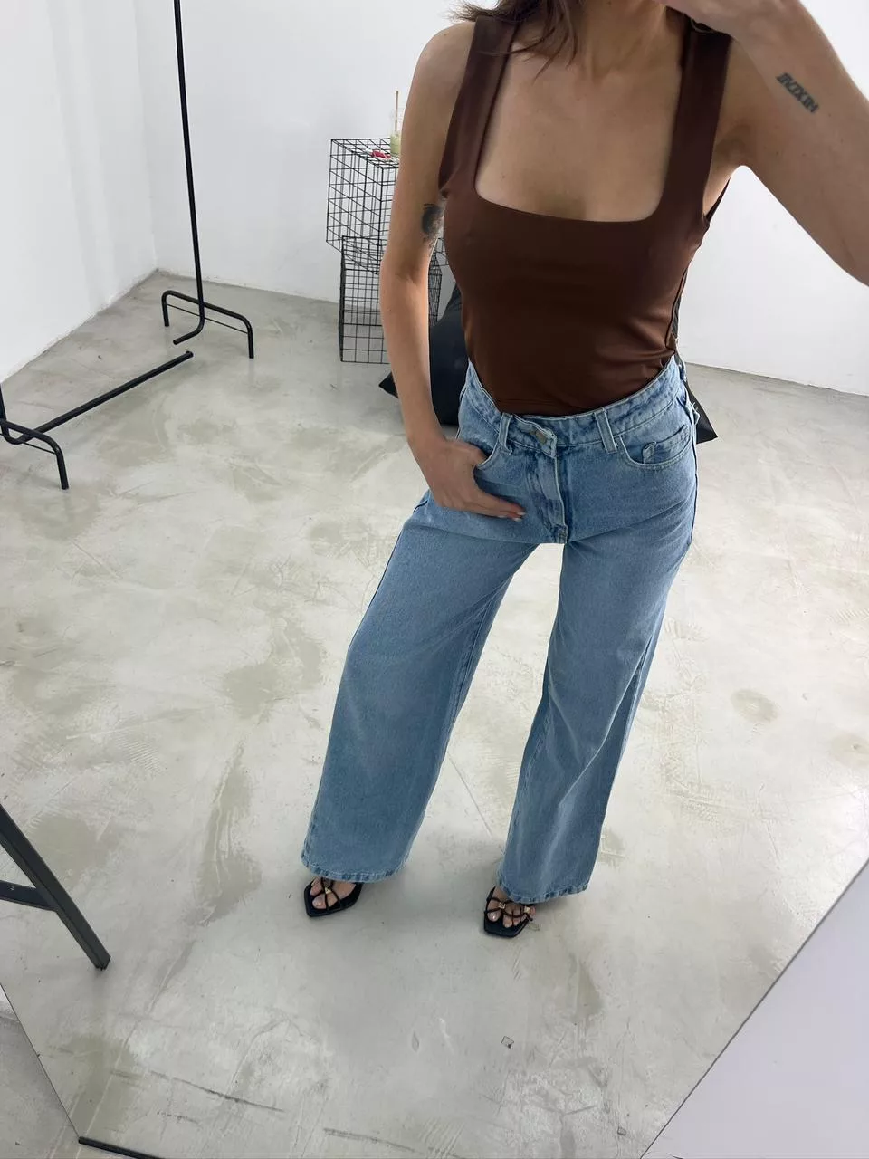 SD443 - Wide Leg Denim Azul Rígido (Kendra) - Imagen 2