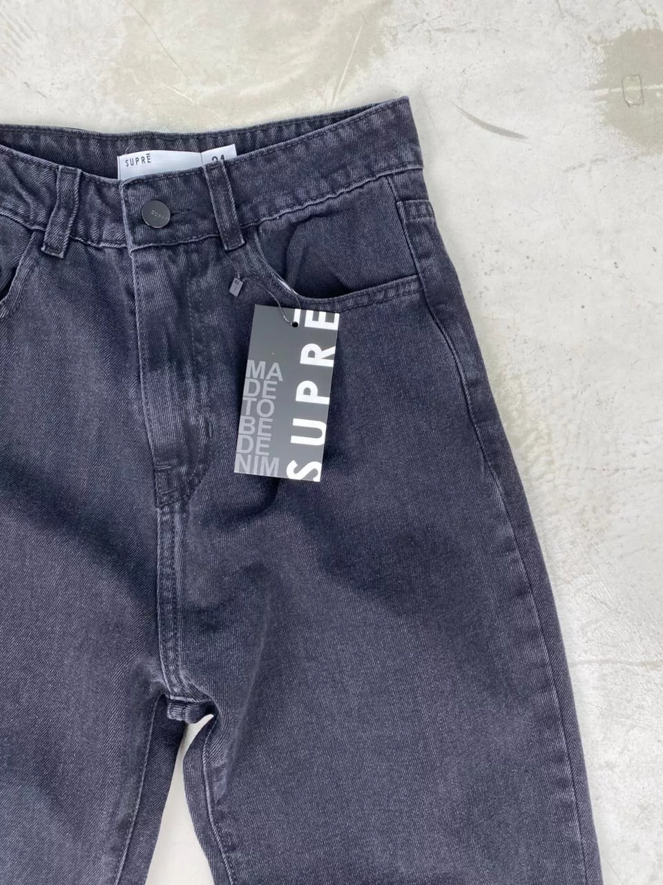 SD450 - Mom Denim Negro Rigido (Delhi) - Imagen 2