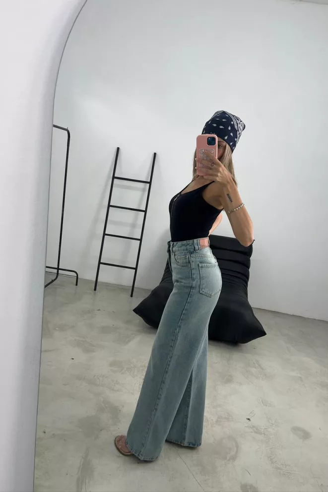 Alternative view of SD436 - Wide Leg Denim Oxido Claro Rígido (Shiloh)