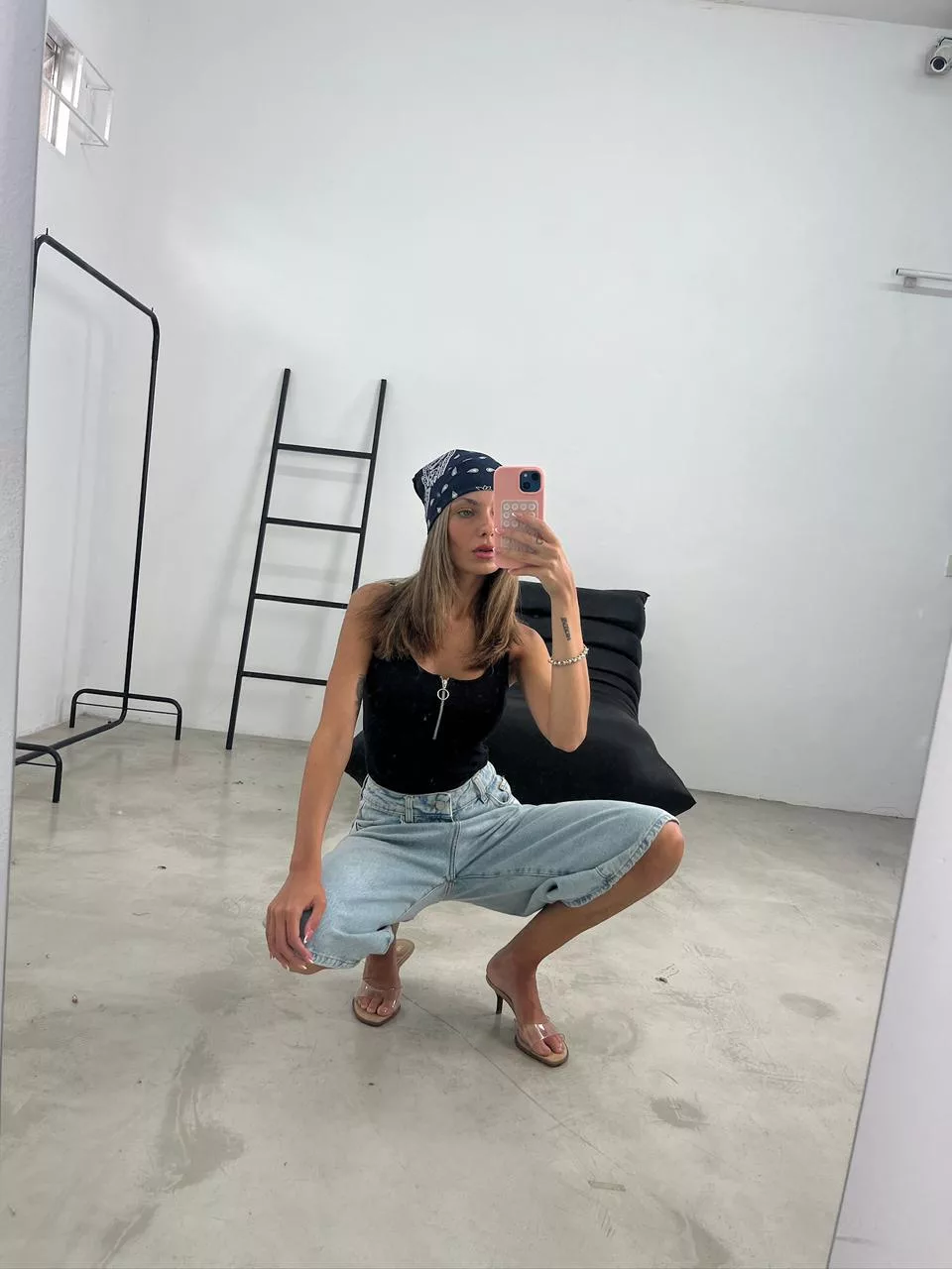 SD447 - Bermuda Baggy Denim Celeste Oxido Rígido (Alondra) - Imagen 3