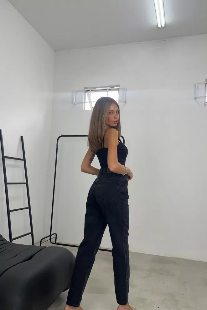 Alternative view of SD450 - Mom Denim Negro Rigido (Delhi)