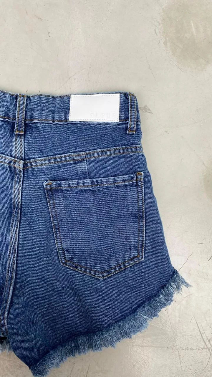 SD451 - Short Denim Azul Rigido Desflecado Con Roturas (Civara) - Imagen 3