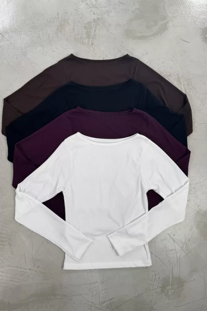 Alternative view of R203 - Remera Madrid Cuello Bote Manga Larga Basica Morley Brush