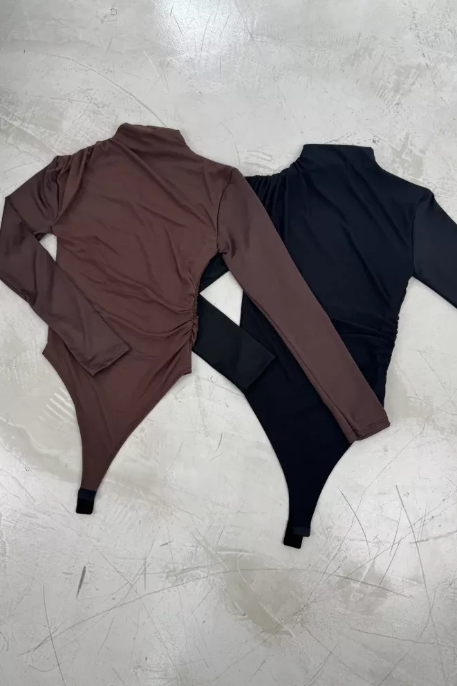 D102 - Body Shimel Con Tul Drapeado Microfibra