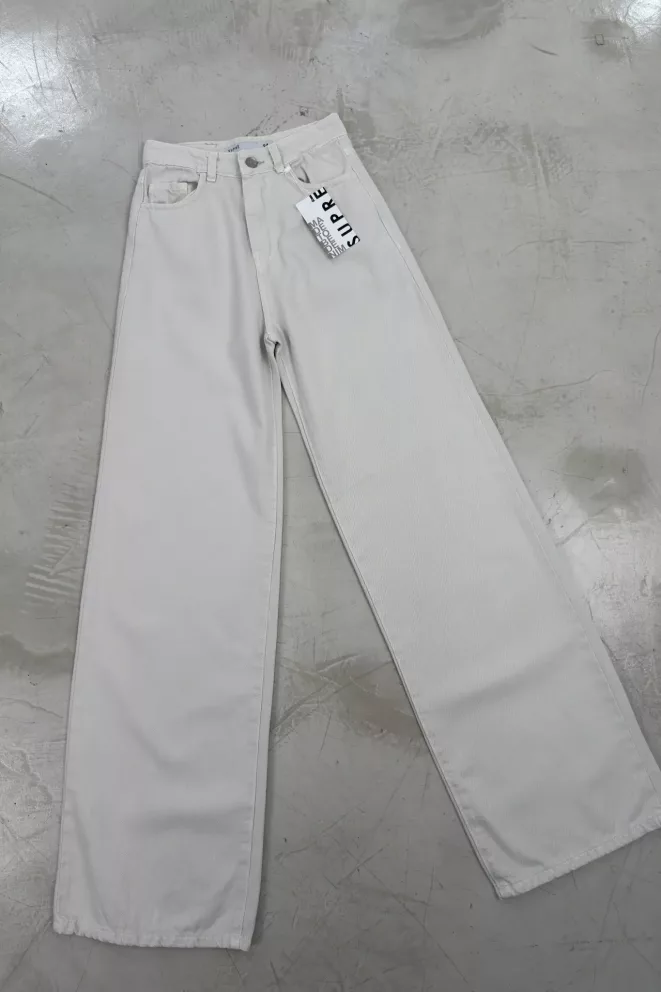 SD455 - Wide Leg Denim Ivory Soft Rígido (Ice Vanilla)