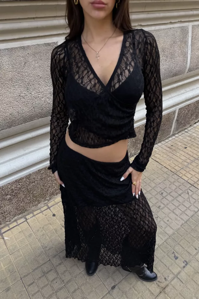 T849 - Top Serafin Cruzado Encaje