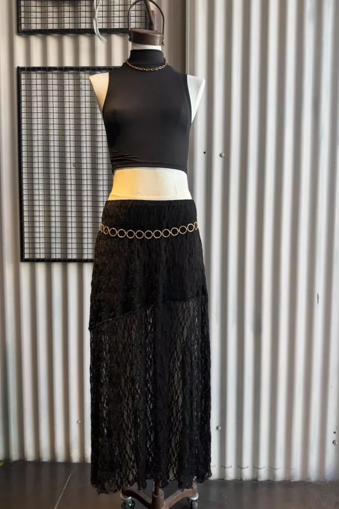 Alternative view of S164 - Pollera Elaria Recortes Encaje