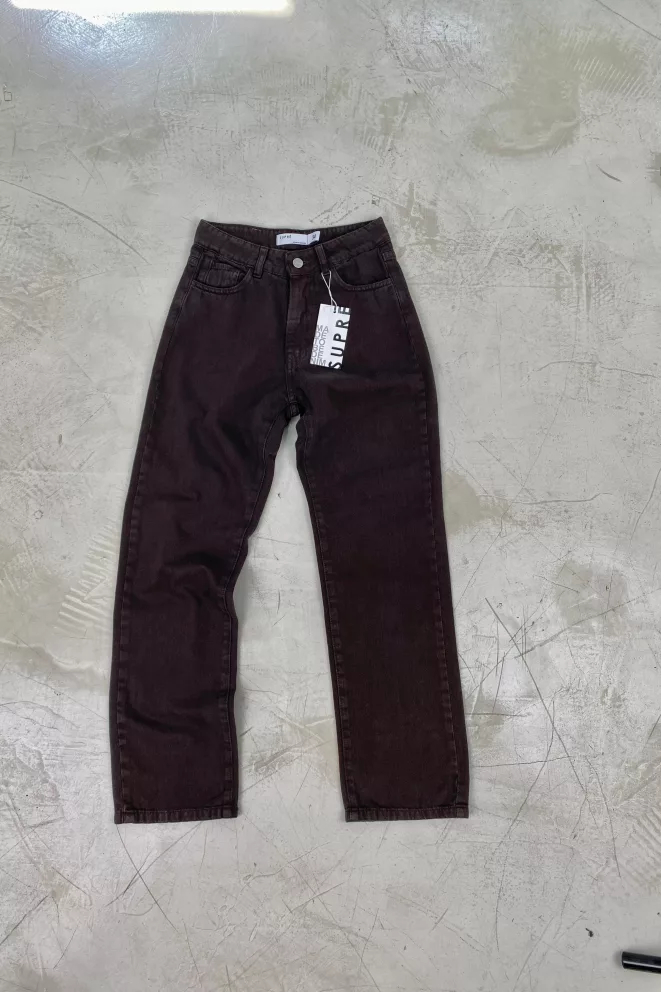 SD454 - Straight Cropped Denim Chocolate Rigido (Mokka)
