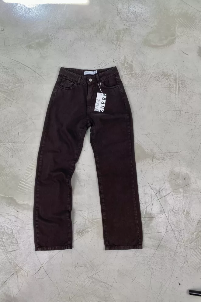 SD454 - Straight Cropped Denim Chocolate Rigido (Mokka)