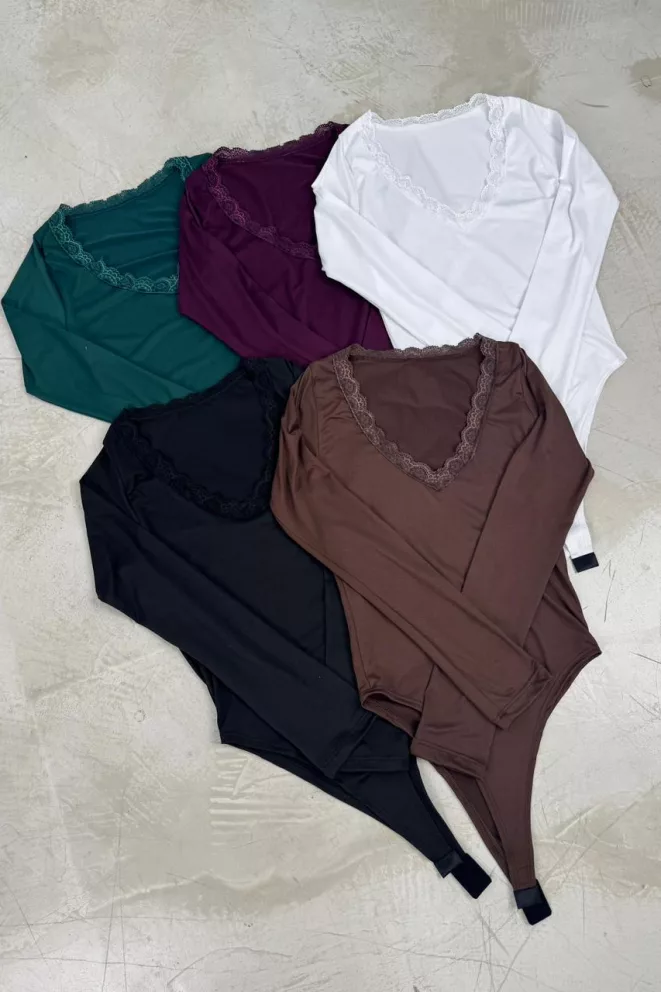 D096 - Body Carmina Cuello V Encaje Modal Soft