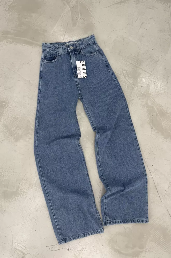 SD461 - Wide Leg Denim Azul Rígido (Revlon)