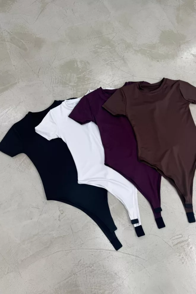 Alternative view of D088 - 	Body Xaviera Escote Redondo Manga Corta Basica Microfibra