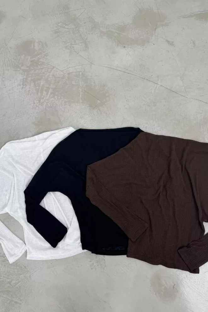 Alternative view of R215 - Camiseta Berta cuello bote Manga Larga Punto Flame