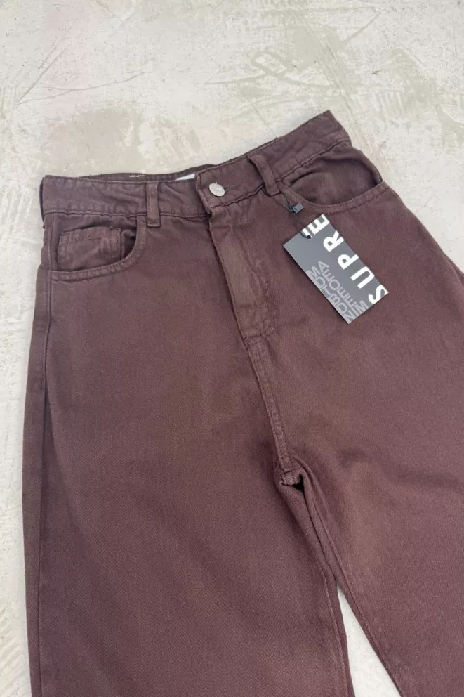 Alternative view of SD465 - Wide Leg Denim Chocolate Rígido (Brownie)