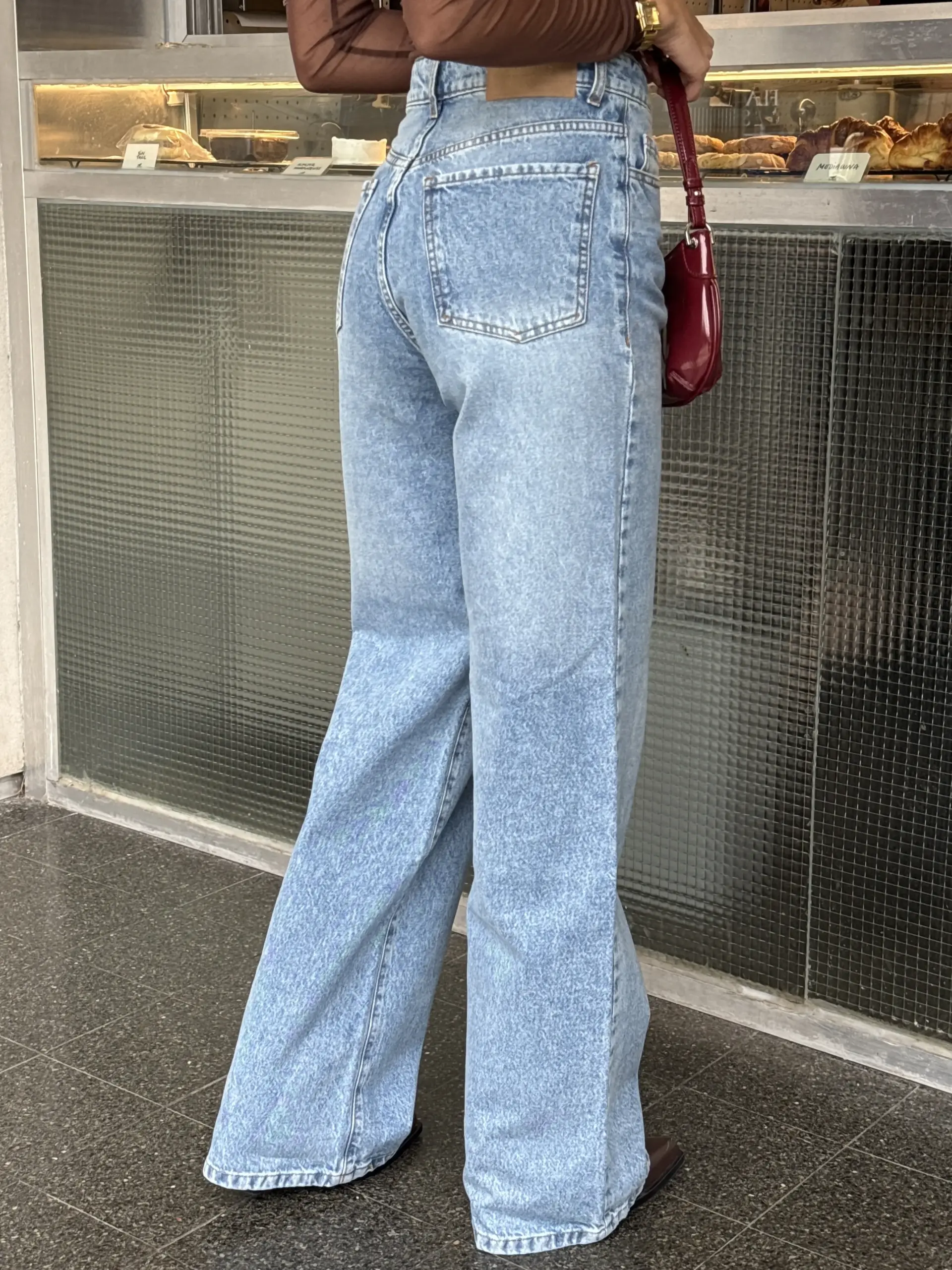 SD467 - Wide Leg Denim Celeste Rigido (Neravi) - Imagen 2