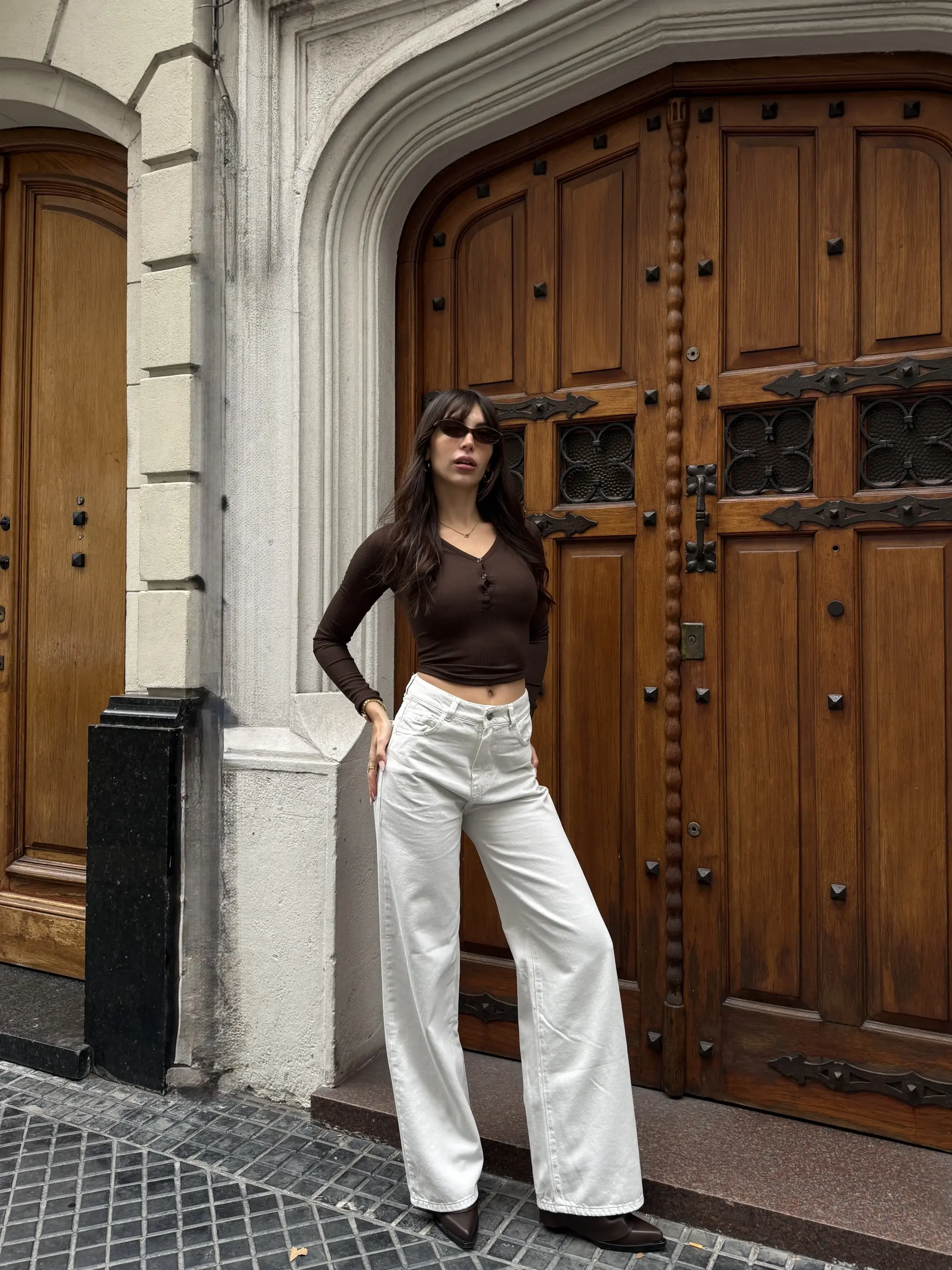 SD455 - Wide Leg Denim Ivory Soft Rígido (Ice Vanilla) - Imagen 2
