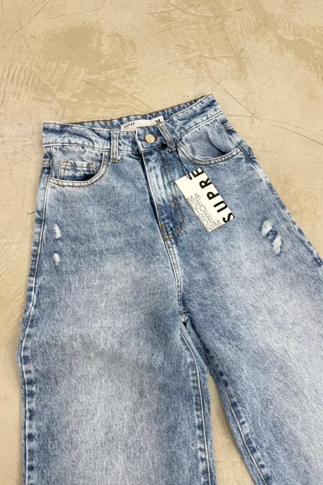 Alternative view of SD468 - Wide Leg Denim Roturas Celeste Rigido (Loreni)