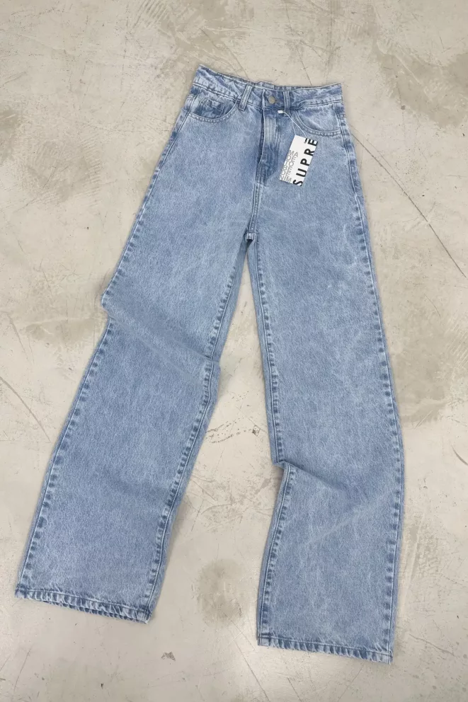 SD471 - Wide Leg Denim Celeste Rígido (Rivora)