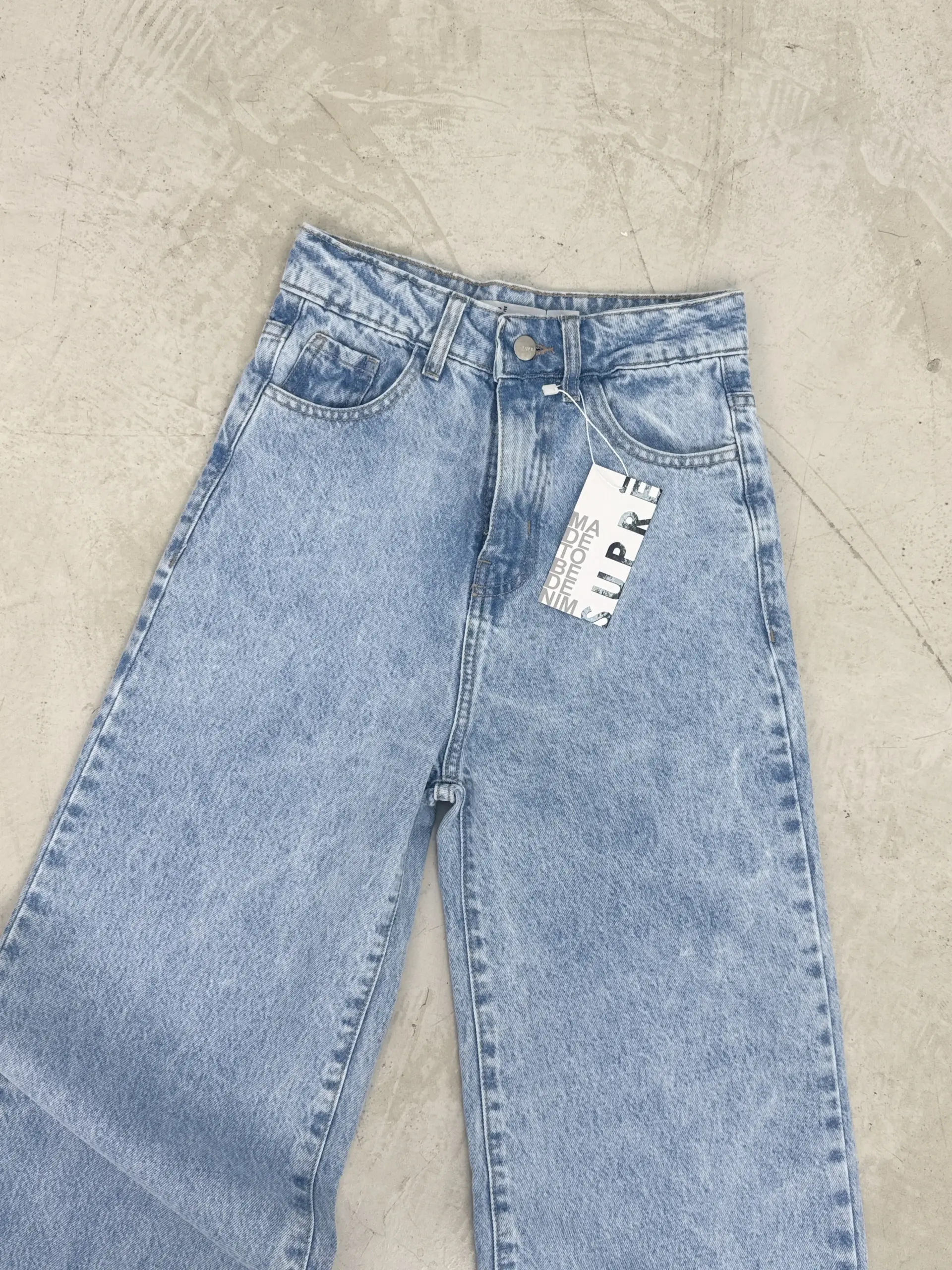 SD471 - Wide Leg Denim Celeste Rígido (Rivora) - Imagen 2