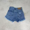 SD448 - Short Denim Celeste Rígido Desflecado Con Roturas (Eden) - Imagen 2
