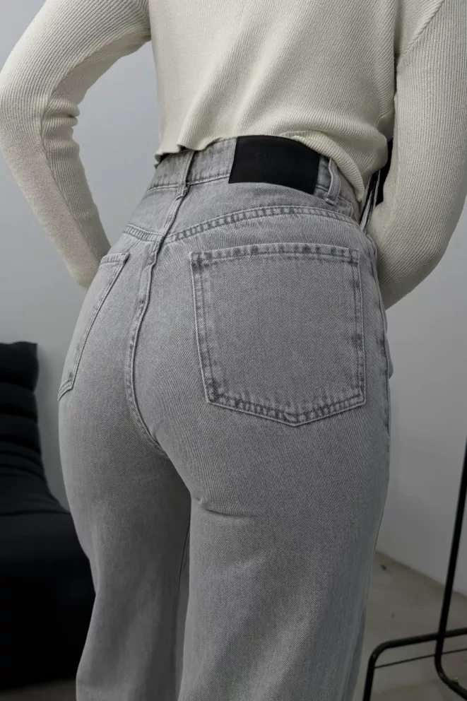 Alternative view of SD472 - Wide Leg Denim Rigido Gris Claro (Donatella)