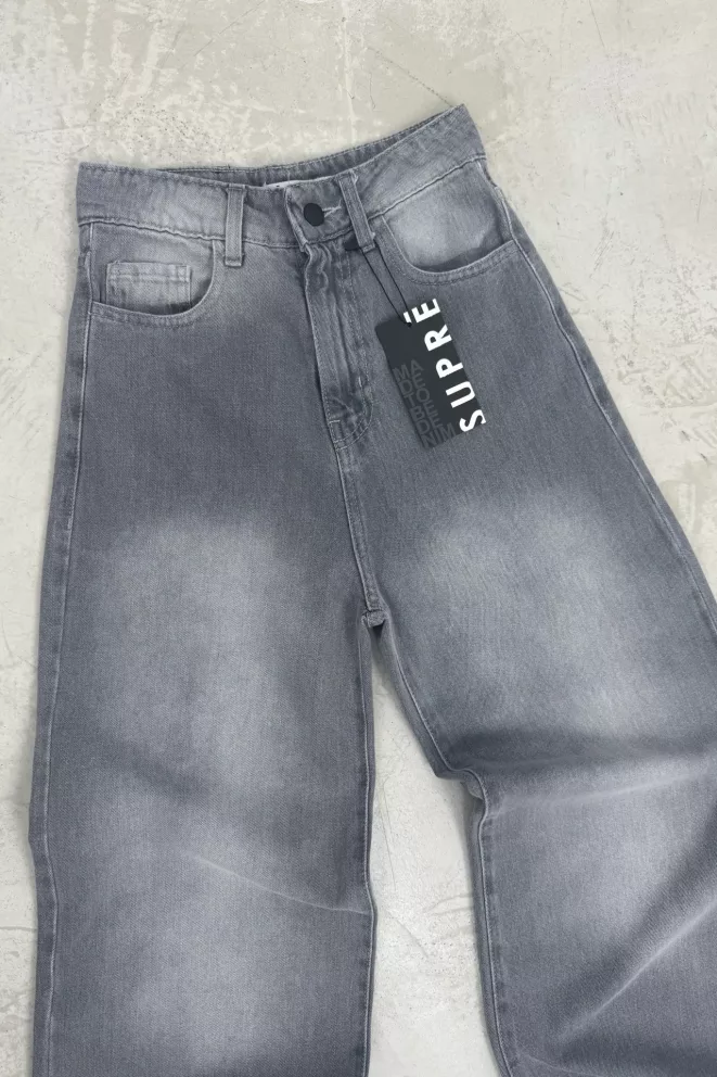 Alternative view of SD475 - Wide Leg Denim Rigido Gris Localizado (Virel)