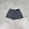 SD449 - Mini Skort Tiro Bajo Denim Gris Rígido (Audrey) - Imagen 4