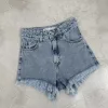 SD476 - Short Denim Celeste Rígido Tachitas (Petal) - Imagen 2