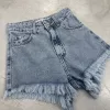 SD476 - Short Denim Celeste Rígido Tachitas (Petal)