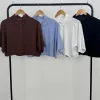 C115 - Camisa Abril Crop Manga Corta  Poplin Liso - Imagen 2