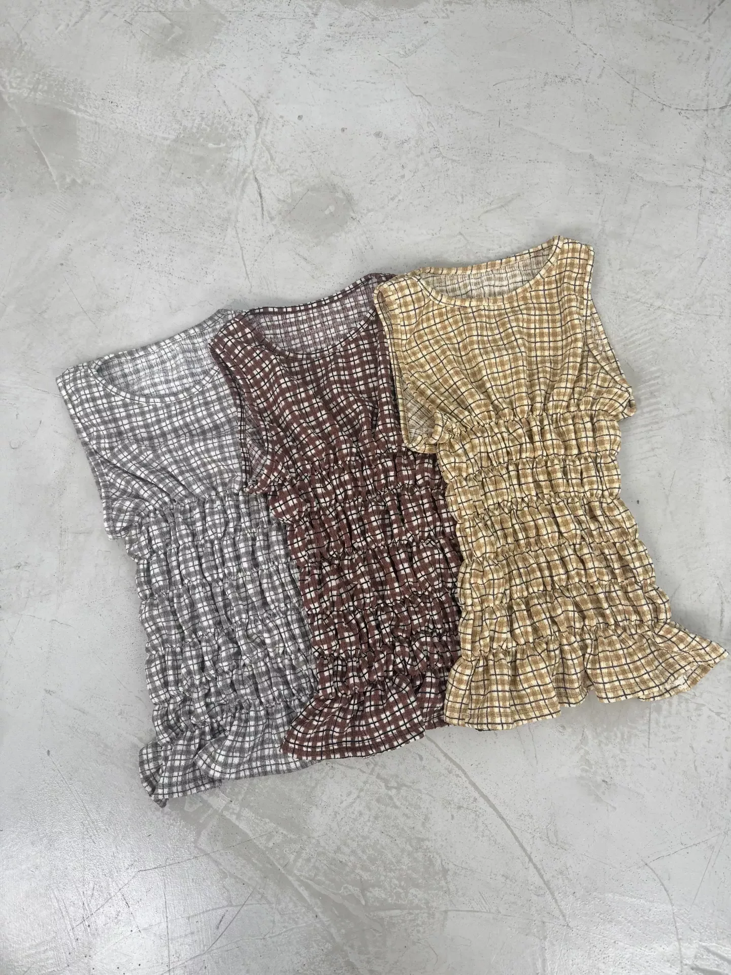 T866 - Musculosa Lurelle Con Frunce Cuadros - Imagen 3