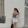 SD377 - Bermuda Denim Blanco Rígido con Roturas (Maena) - Imagen 3