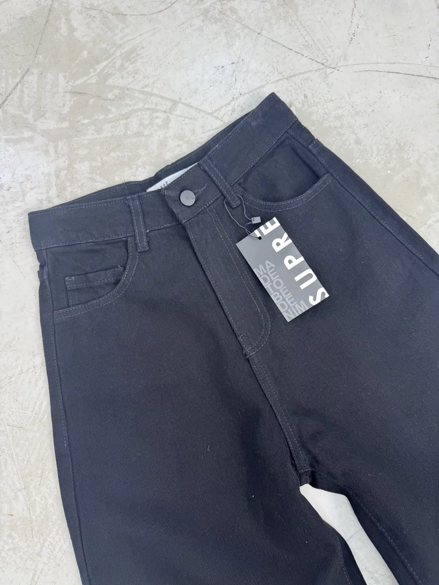 SD478 - Wide Leg Denim Negro Rígido (Vittoria) - Imagen 2