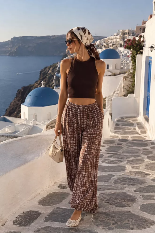 Q105 - Pantalon Bombacho Althea Con Bolsillos Cuadrille