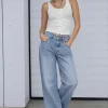 SD481 - Wide Leg Denim Celeste Rígido (Alira)