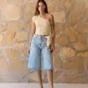 SD447 - Bermuda Baggy Denim Celeste Oxido Rígido (Alondra) - Imagen 4