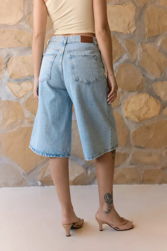 Alternative view of SD447 - Bermuda Baggy Denim Celeste Oxido Rígido (Alondra)