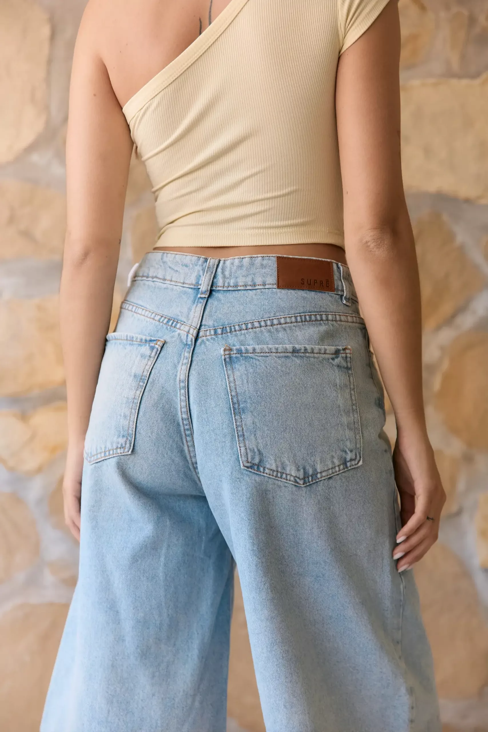 SD447 - Bermuda Baggy Denim Celeste Oxido Rígido (Alondra) - Imagen 3