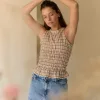 T866 - Musculosa Lurelle Con Frunce Cuadros