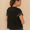 IMPS325 - Blusa Maveria Cordon Y Mangas Bordadas - Imagen 3