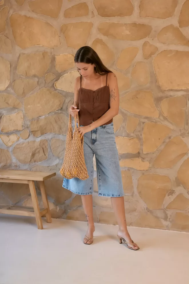 Alternative view of SD447 - Bermuda Baggy Denim Celeste Oxido Rígido (Alondra)