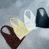 T868 - Top Orvella Cruzado Halter Microfibra - Imagen 2