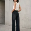 SD480 - Wide Leg Denim Negro Gastado Rígido (Maila) - Imagen 2
