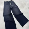 SD480 - Wide Leg Denim Negro Gastado Rígido (Maila) - Imagen 3